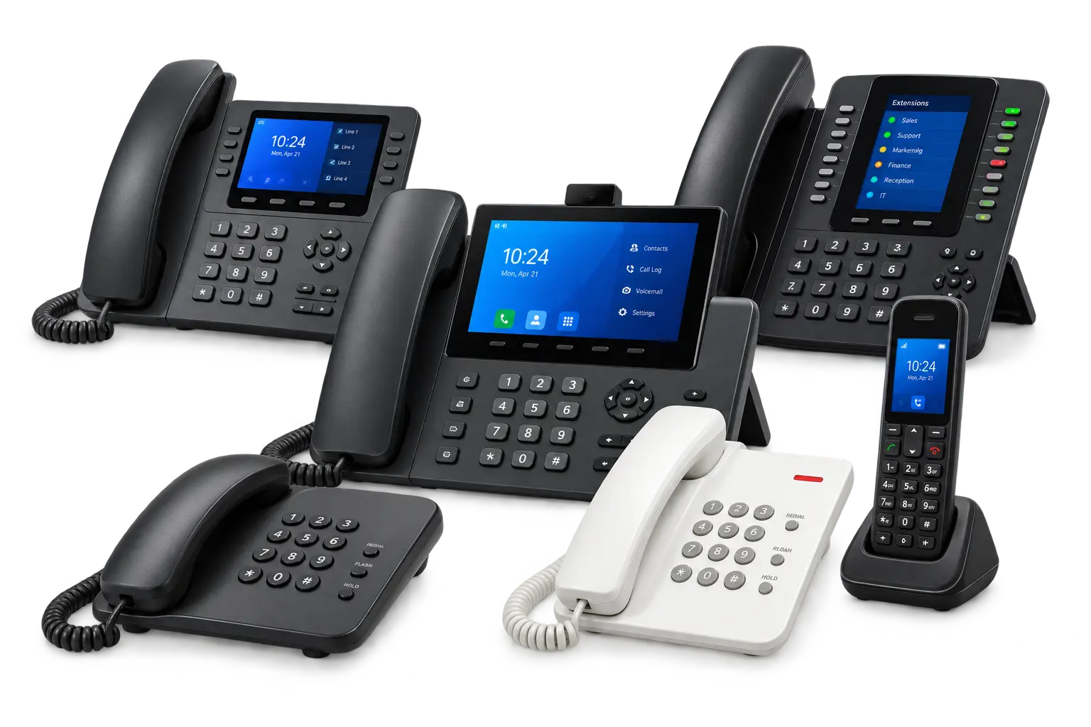 IP and analog office telephones